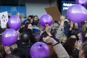 Manifestación do 8M no Obelisco. Coruña.